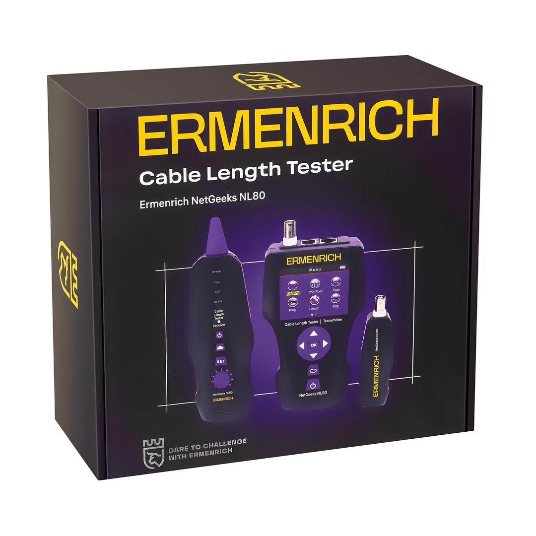 Измеритель длины кабеля Ermenrich NetGeeks NL80, фиолетовый