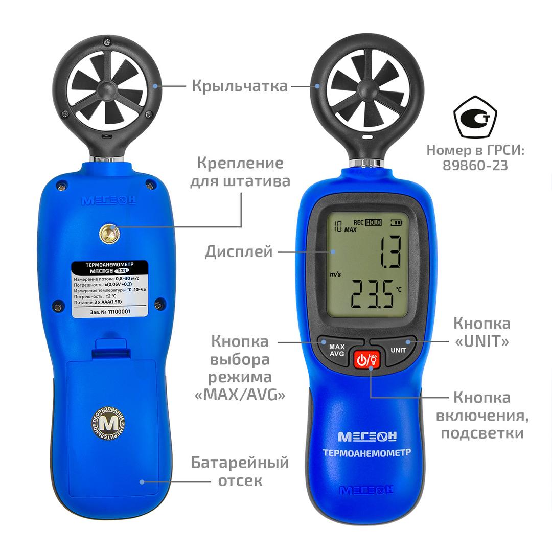 Термоанемометр МЕГЕОН 11011