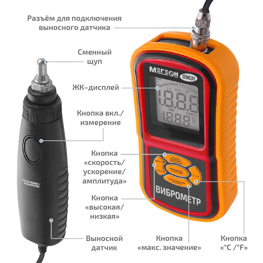 Измеритель вибрации (виброметр) МЕГЕОН 09631
