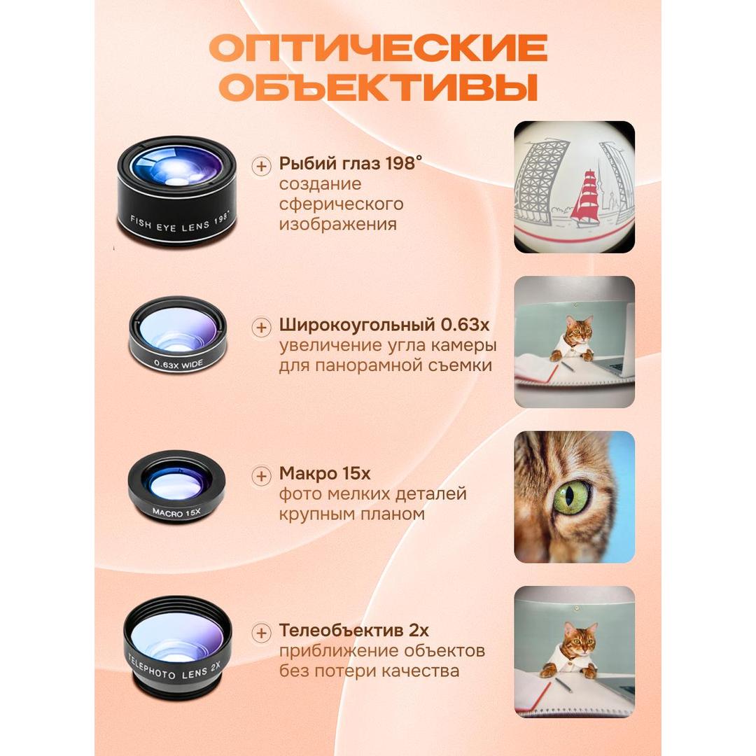 Набор объективов для смартфона Levenhuk Lens S10