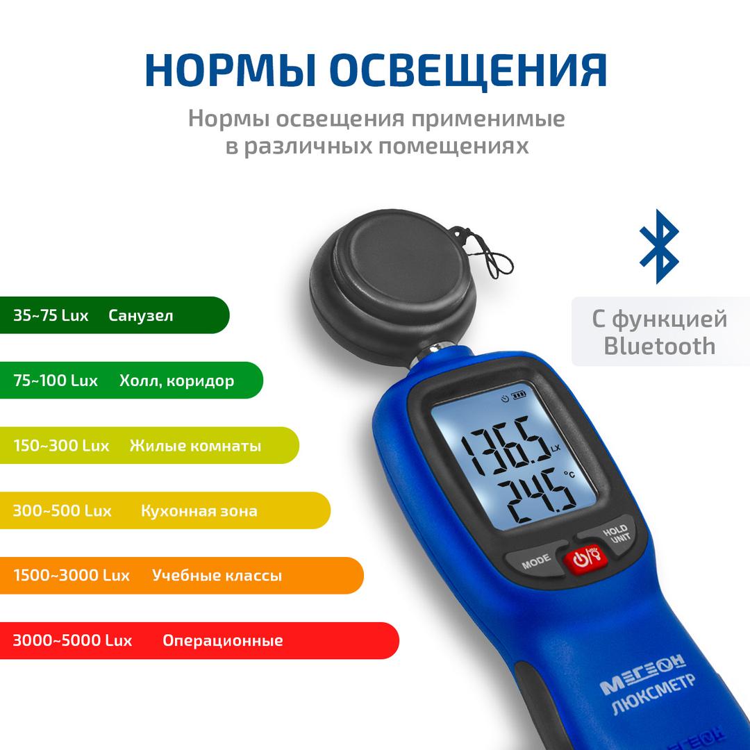 Люксметр МЕГЕОН 21002 с Bluetooth