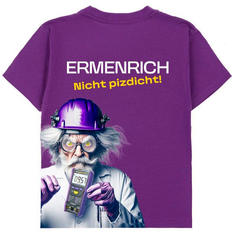 Фирменная футболка Ermenrich «Nicht pizdicht! Сумасшедший электрик», фиолетовая, размер L