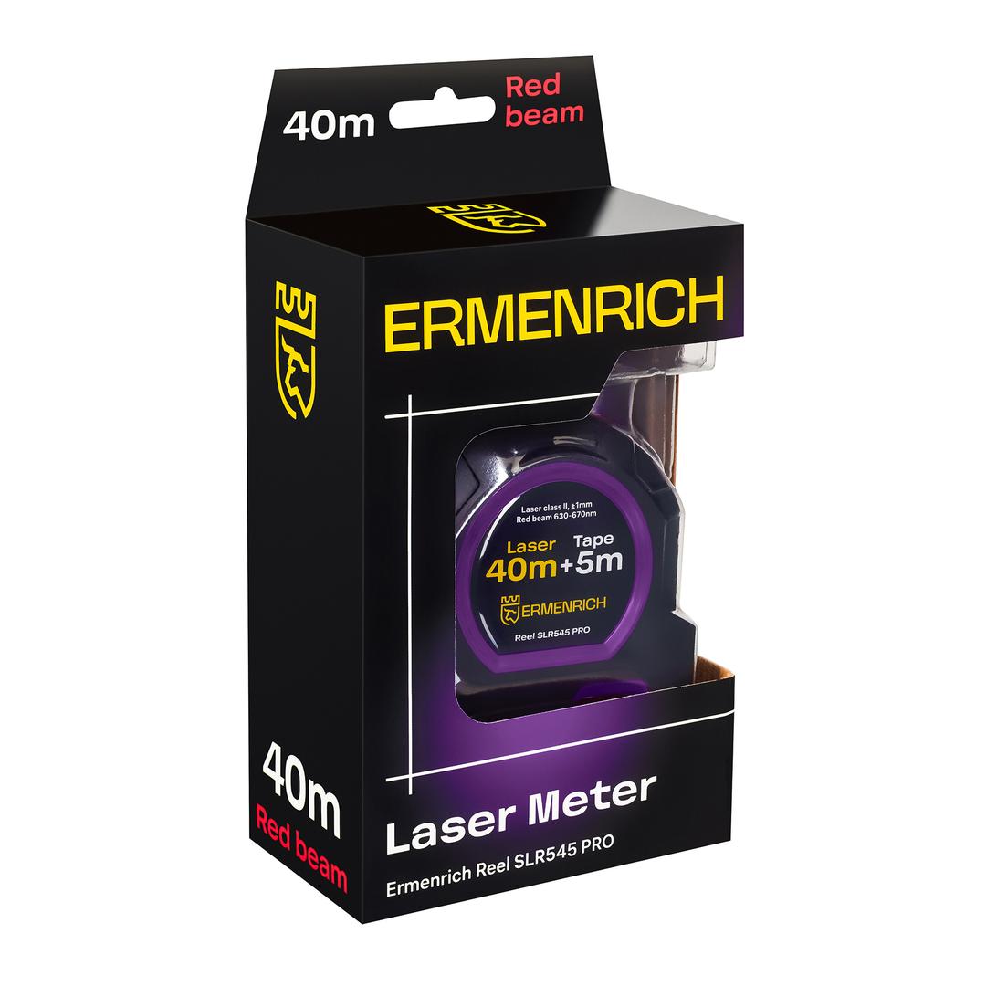 Рулетка с лазерным дальномером Ermenrich Reel SLR545 PRO, черный